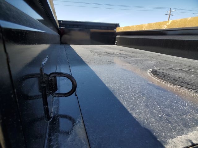 Close-up of trailer bed and tie-down
